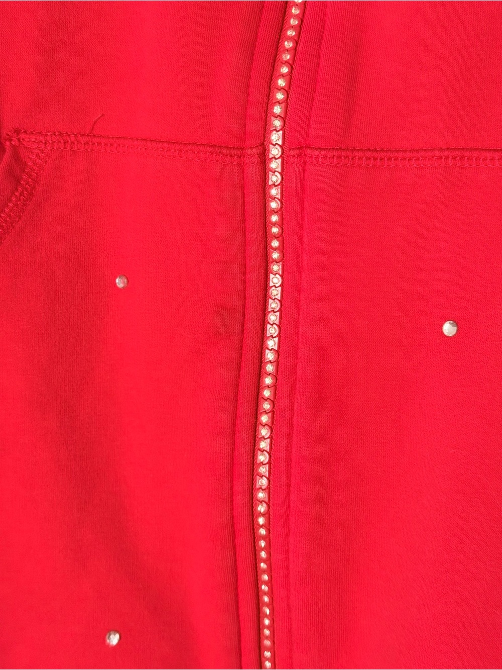 Vintage Quacker Factory Red Rhinestone Zip-Front Jacket - Picture 5 of 10